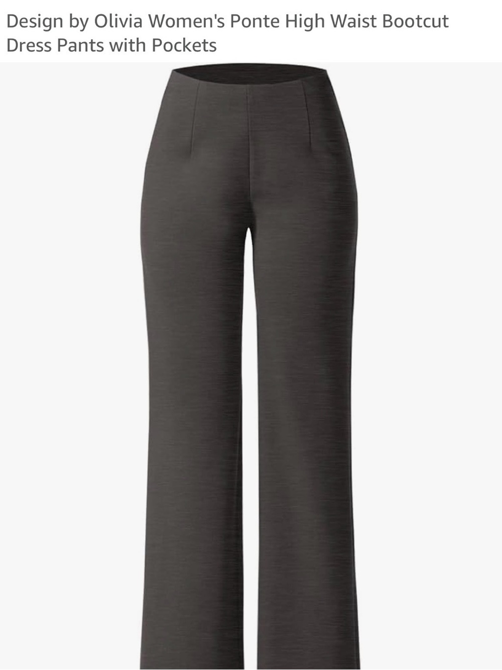 High-Waist Ponte Bootcut Pants - Charcoal